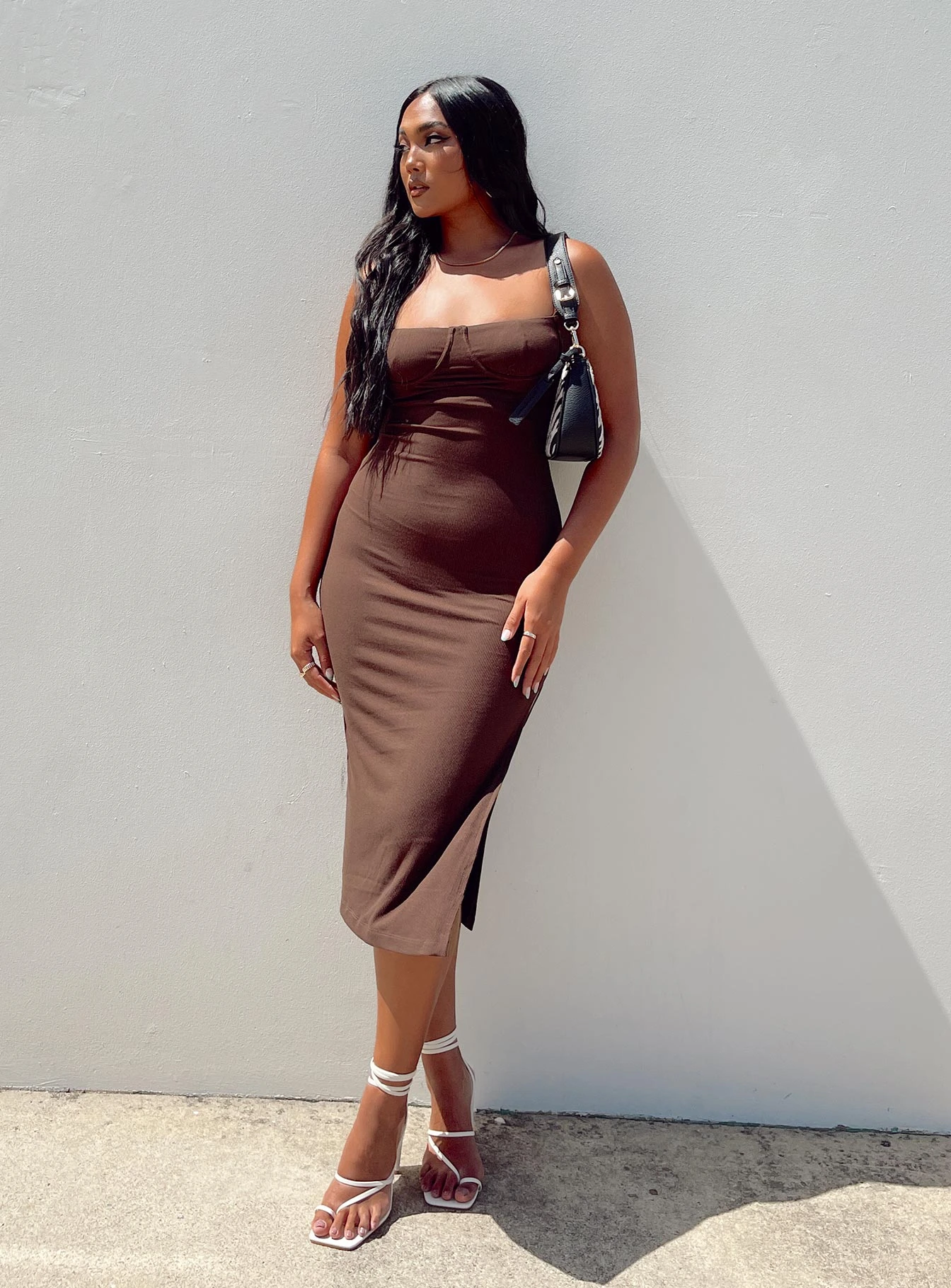 Princess Polly Esme Midi Dress Chocolate 3 Princess Polly Esme Midi Dress Chocolate