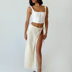 Princess Polly Tie Breaker Maxi Skirt Yellow