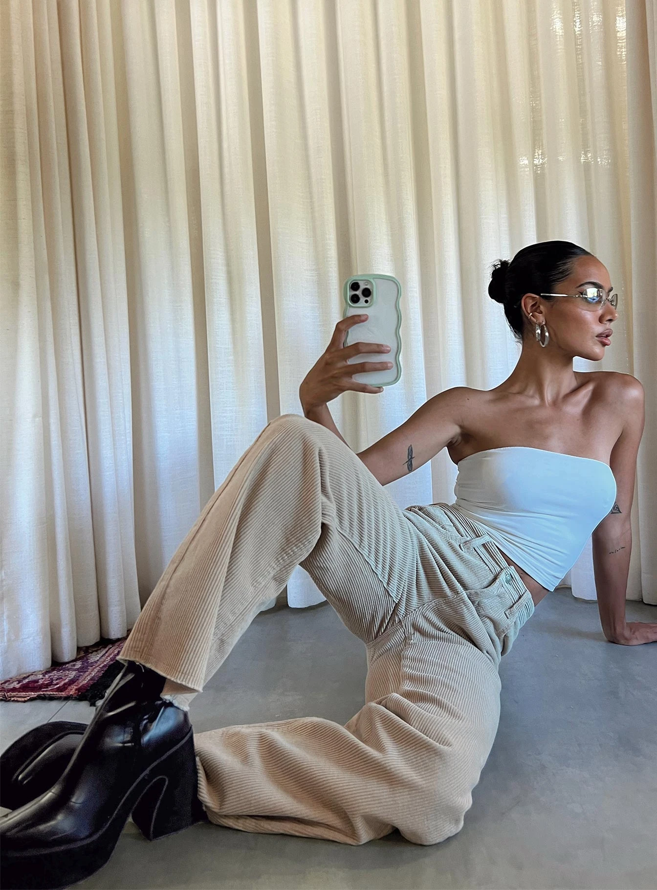 Princess Polly Kalinda Jeans Beige Cord 4 Princess Polly Kalinda Jeans Beige Cord - Image 2