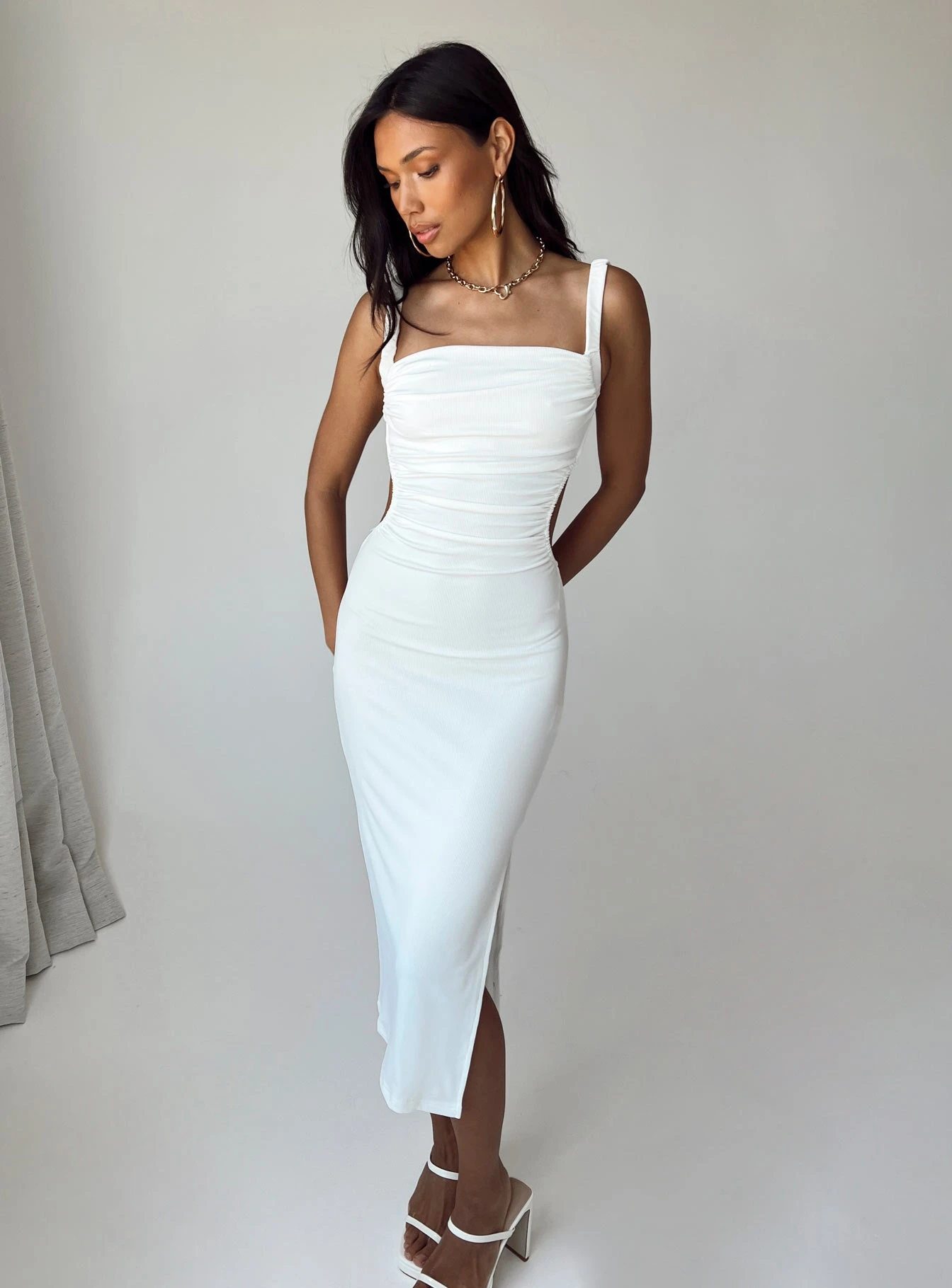 Princess Polly Lainey Midi Dress White 3 Princess Polly Lainey Midi Dress White