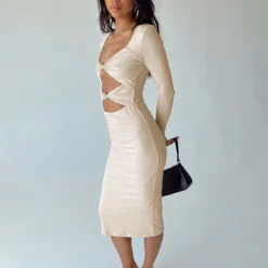 Princess Polly Illias Midi Dress Biege