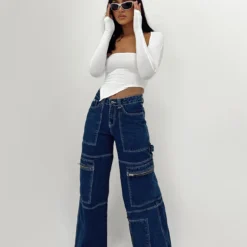 The Ragged Priest Clacker Jean Mid Blue Denim