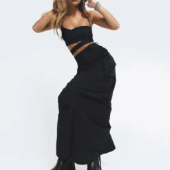 Baird Cargo Maxi Skirt Black