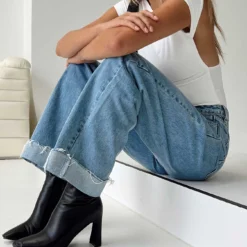 Princess Polly Ollie Straight Leg Jean Mid Wash Denim