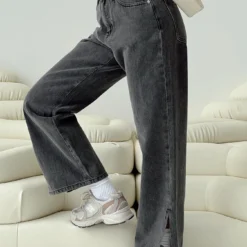 Princess Polly Riri Wide Leg Jeans Washed Black