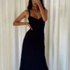 Princess Polly Georgia Midi Dress Black -Cheap Clothifyx Store 0 modelinfo izy US2 a28666ca 0e68 4360 9f1b 62266d19b419