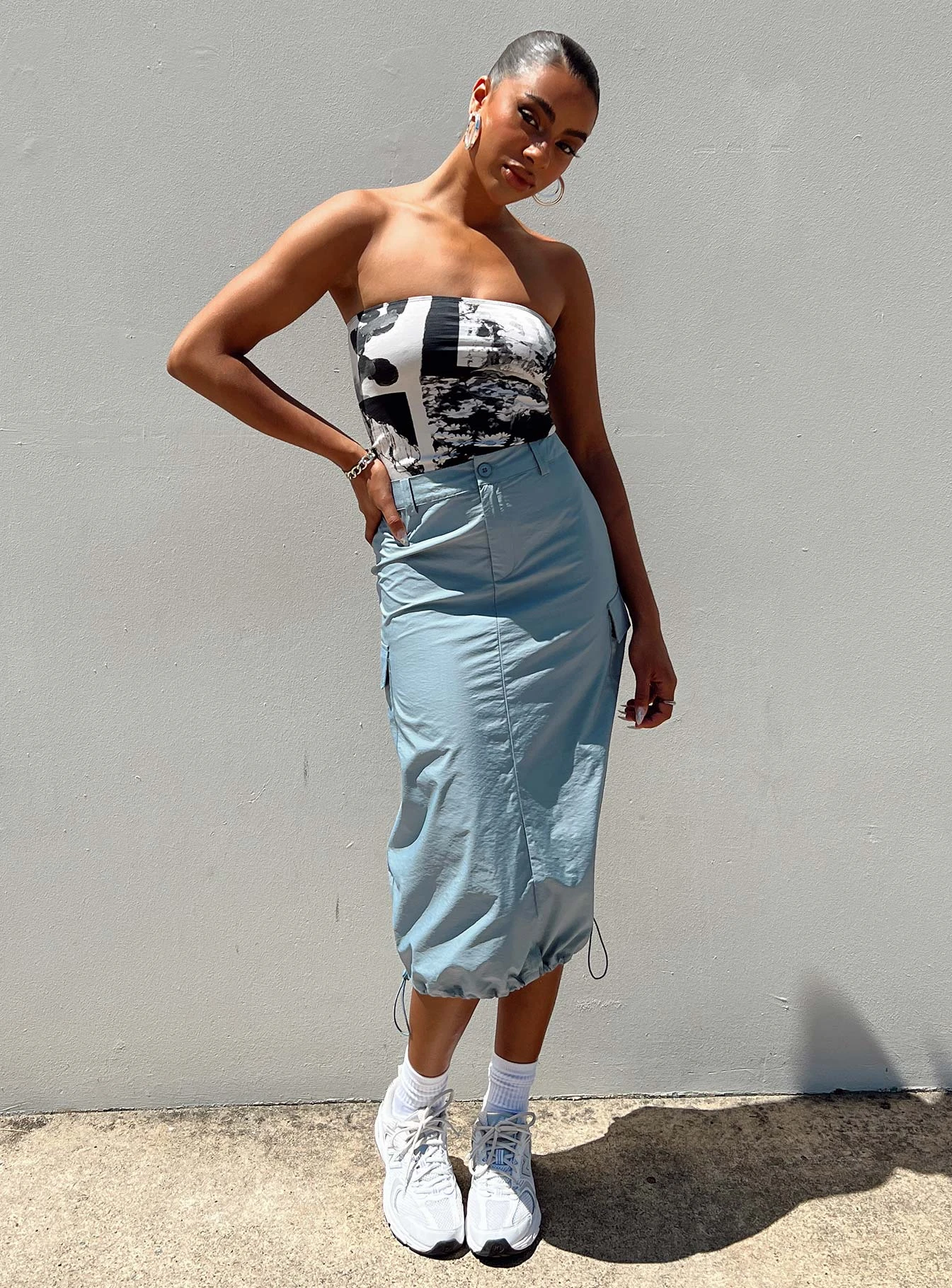 Princess Polly Tinba Midi Skirt Blue 3 Princess Polly Tinba Midi Skirt Blue