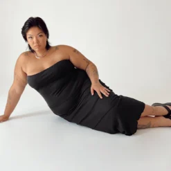 Oscar Midi Dress Black Curve