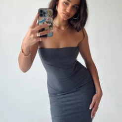 Princess Polly Oscar Midi Dress Grey