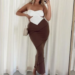 Princess Polly Oscar Maxi Skirt Brown