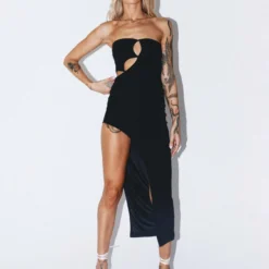 Princess Polly Jaxon Midi Dress Black