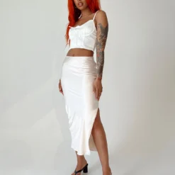 Ruby Midi Skirt Champagne Eco