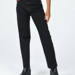 Princess Polly Harrow Straight Leg Denim Jeans Black