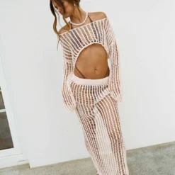 Princess Polly Florence Maxi Skirt Cream