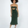 Princess Polly Callie Strapless Midi Dress Green