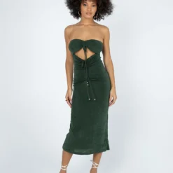 Princess Polly Callie Strapless Midi Dress Green