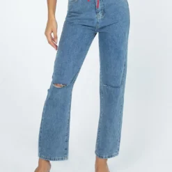 Princess Polly Budapest Straight Leg Denim Jeans