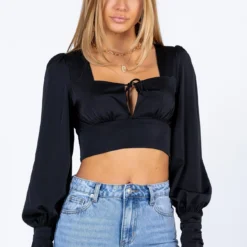 Princess Polly Dimitri Long Sleeve Top Black