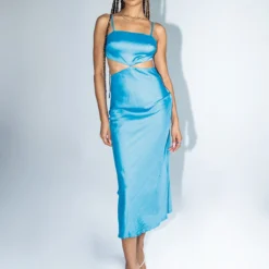 Princess Polly Rosey Midi Dress Blue