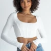 Princess Polly Summerwood Top White -Cheap Clothifyx Store 1 modelinfo Juliette us2 9035773a 2304 4fef b0ed c1acfacf3beb