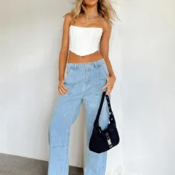 Princess Polly Khadeeja Light Wash Jeans Denim