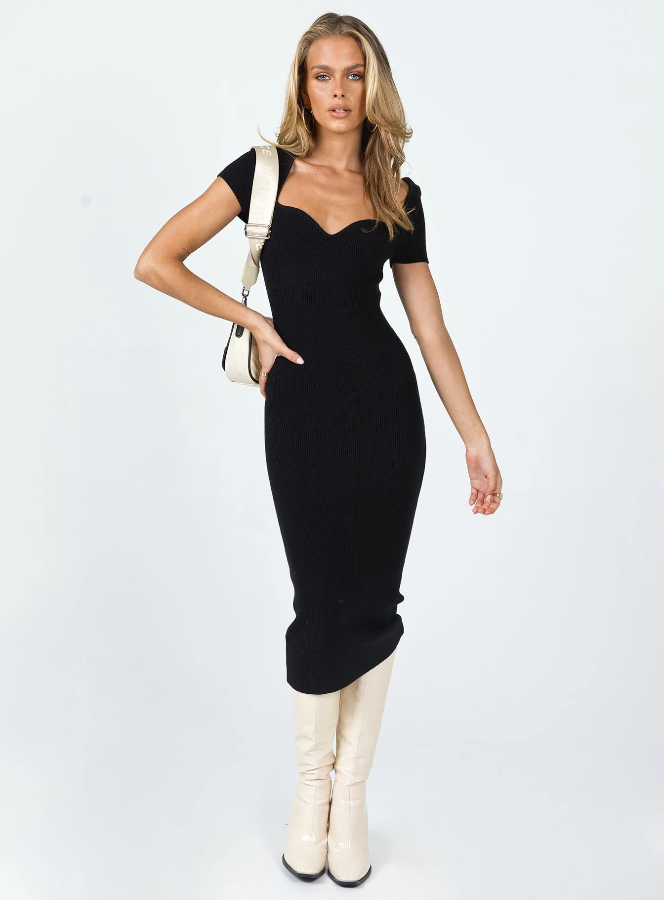Princess Polly Ellisen Midi Dress Black 4 Princess Polly Ellisen Midi Dress Black - Image 2