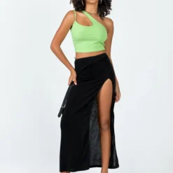 Princess Polly Sallie Cross Over Maxi Skirt Black