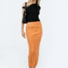 Princess Polly Regent Low Rise Maxi Skirt Orange