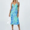 Princess Polly Victoria Midi Dress Blue / Green