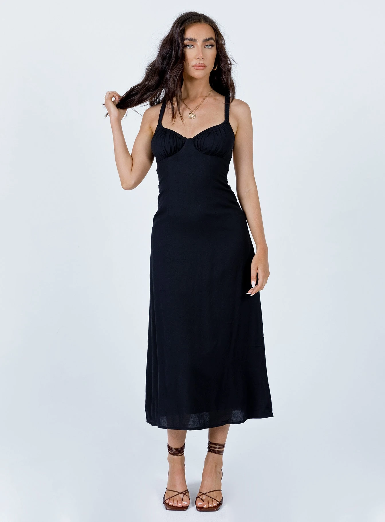 Princess Polly Georgia Midi Dress Black 4 Princess Polly Georgia Midi Dress Black - Image 2