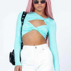 Princess Polly Fabio Long Sleeve Top Blue