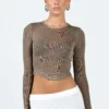 Princess Polly Sydelle Long Sleeve Top Brown -Cheap Clothifyx Store 1 modelinfo kiana us2 734a67b5 15be 4b17 8508 ef1ffe39b6d6