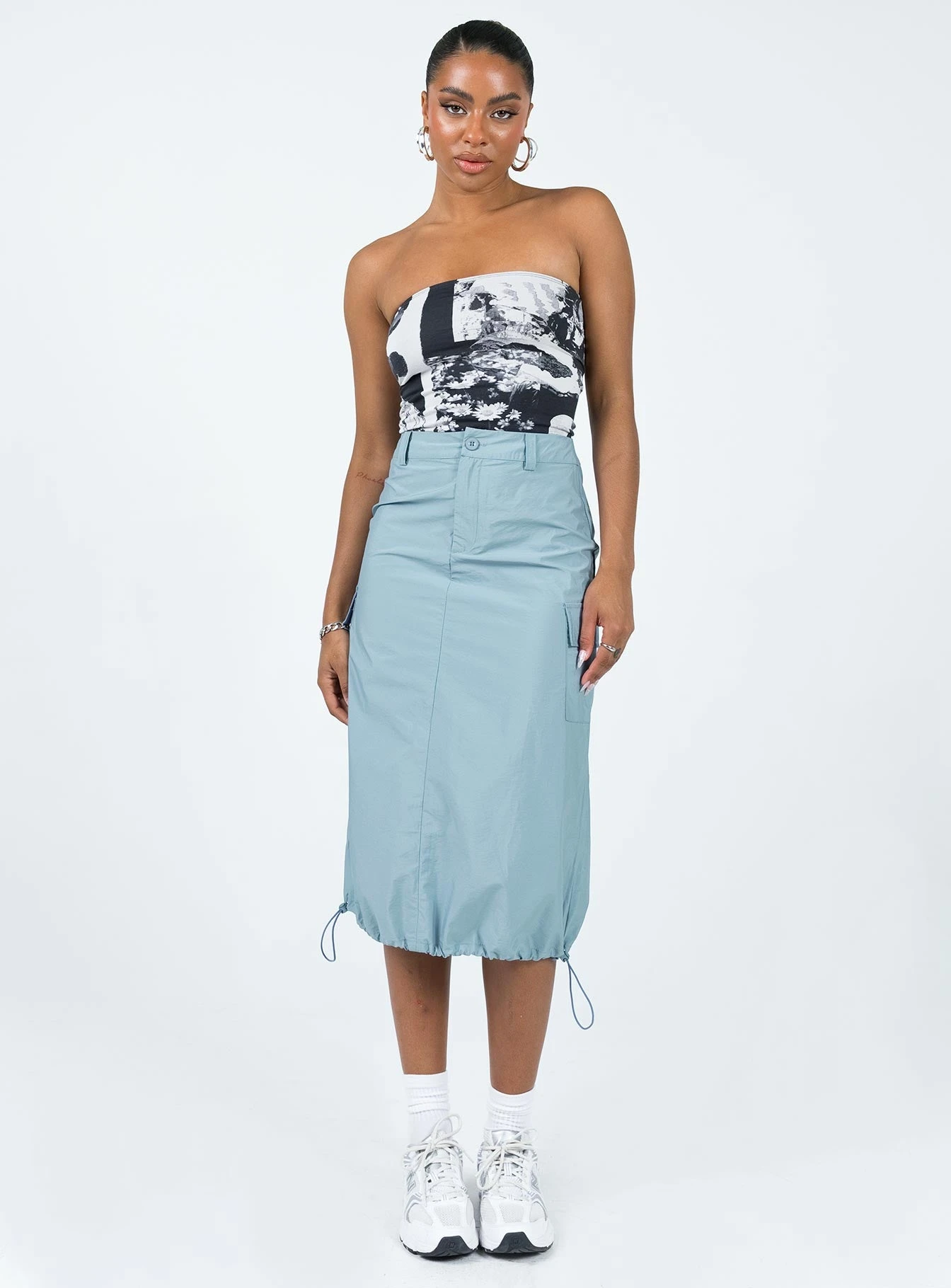 Princess Polly Tinba Midi Skirt Blue 4 Princess Polly Tinba Midi Skirt Blue - Image 2