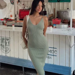 Princess Polly Oxford Midi Dress Green