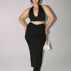 Abigail Midi Skirt Black Curve