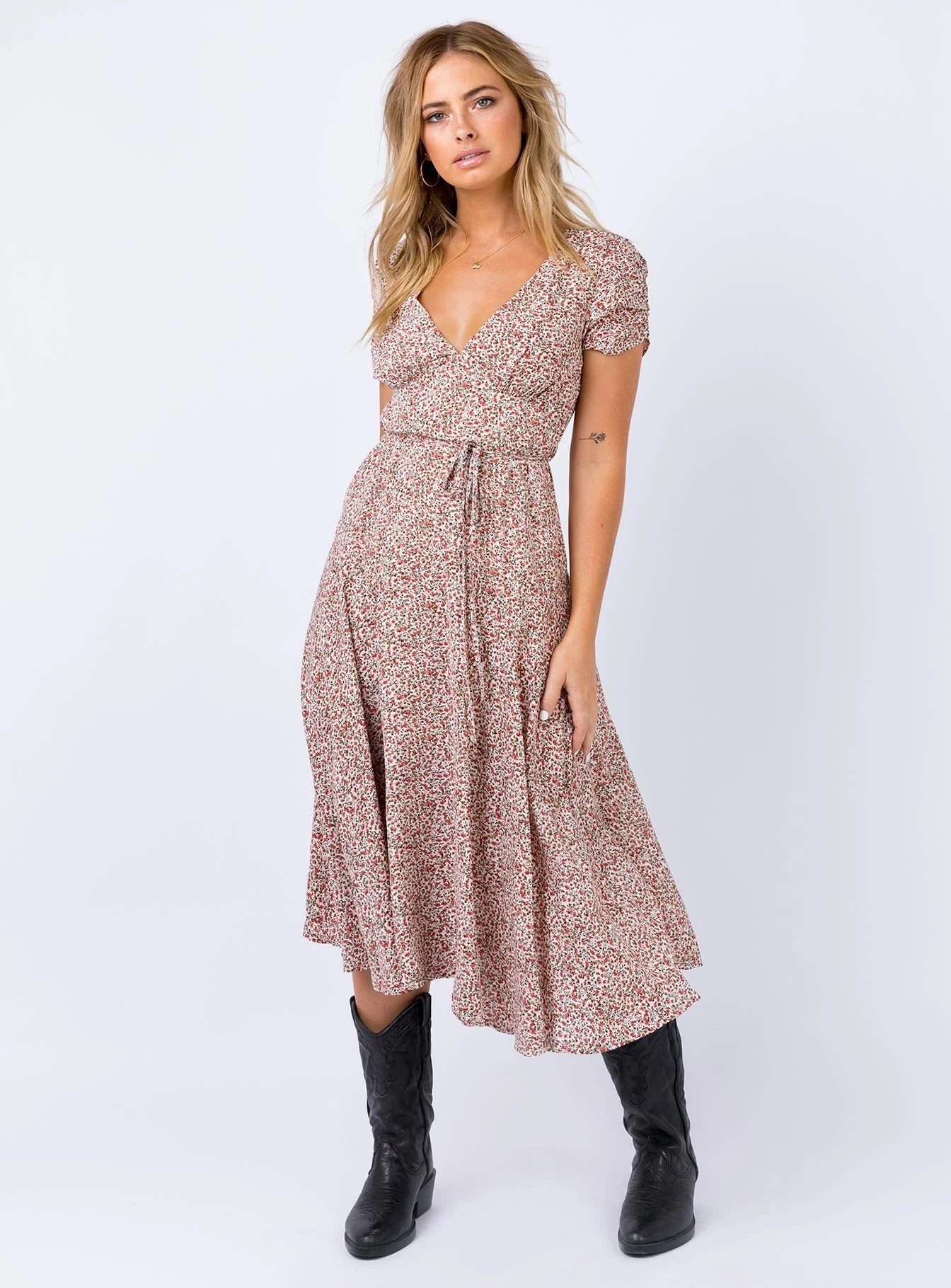 Princess Polly Falleni Midi Dress Red/White 3 Princess Polly Falleni Midi Dress Red/White