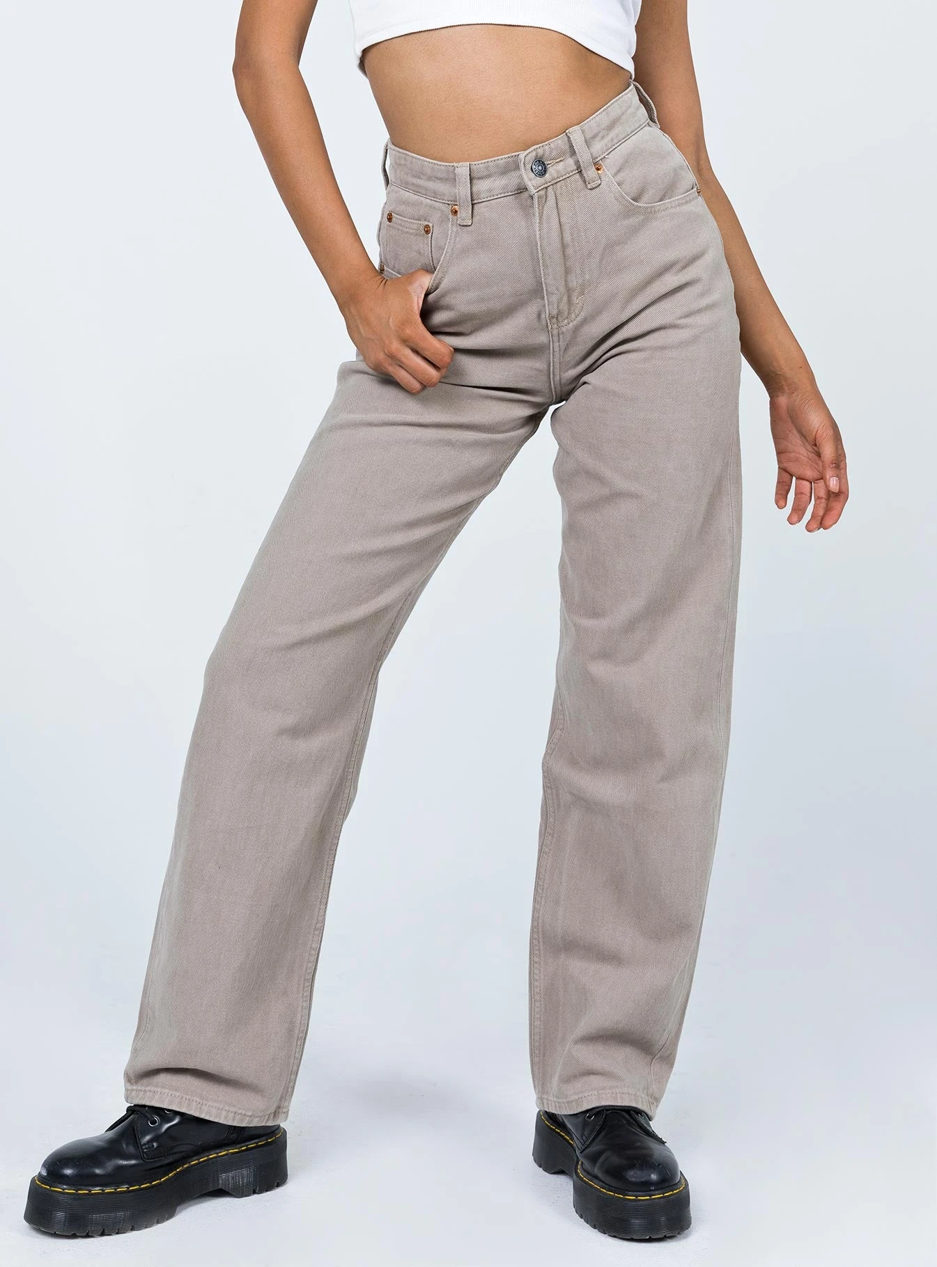 Motel Parallel Jeans Burnt Olive 4 Motel Parallel Jeans Burnt Olive - Image 2