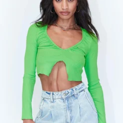 Princess Polly Theodora Long Sleeve Top Green