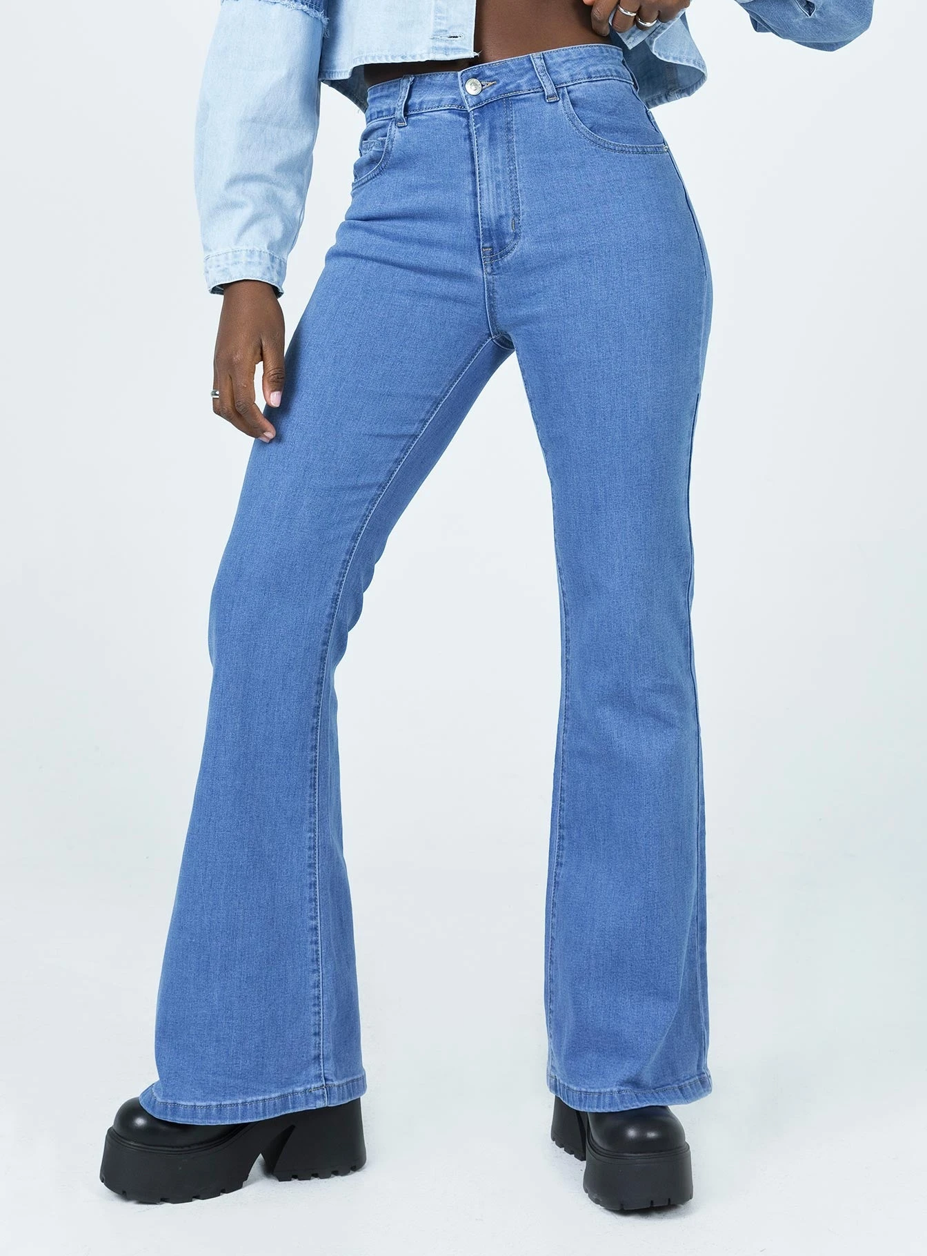 Princess Polly Highline Flare Jeans 4 Princess Polly Highline Flare Jeans - Image 2