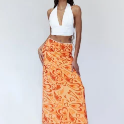 Princess Polly Flashing Lights Maxi Skirt Orange -Cheap Clothifyx Store 1 993becad 08f1 4ea3 8a0f 62a8841e88c2