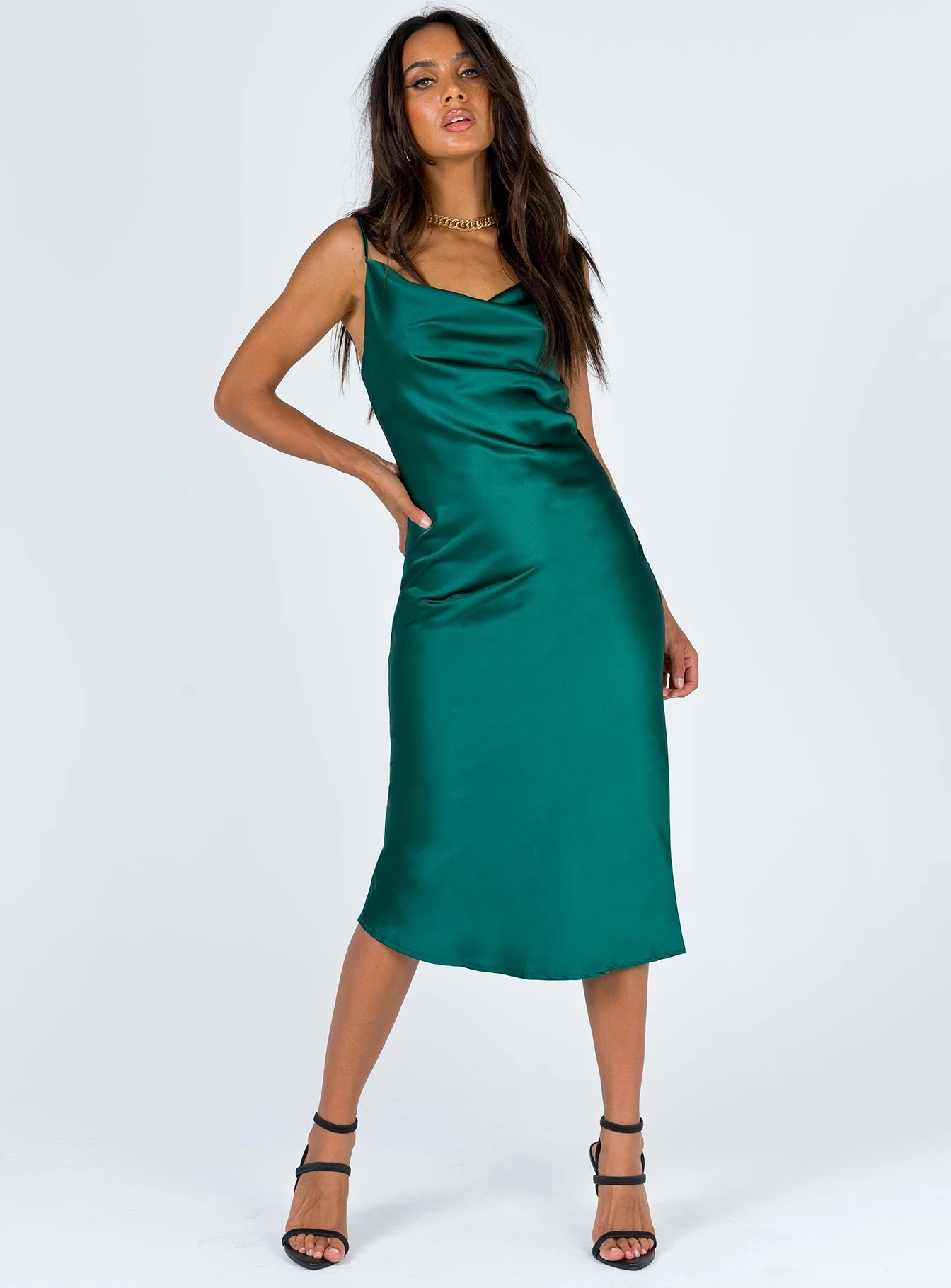Princess Polly Betta Vanore Midi Dress Forest Green 3 Princess Polly Betta Vanore Midi Dress Forest Green