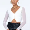 Lillian Long Sleeve Top White 1 Lillian Long Sleeve Top White -Cheap Clothifyx Store 1 modelinfo Alexis us2