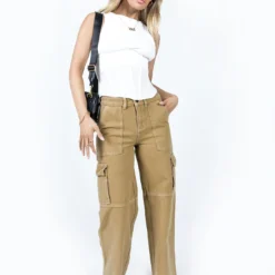 Princess Polly Dust Dancing Cargo Pant Camel -Cheap Clothifyx Store 2 modelinfo chloe us2 e9efb04d 8130 4247 9c78 1e917010ef6f