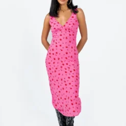 Princess Polly Sariah Midi Dress Pink Floral -Cheap Clothifyx Store 2 modelinfo christy us2 027b9162 cb22 4b24 984e 6c2cef9edbcb