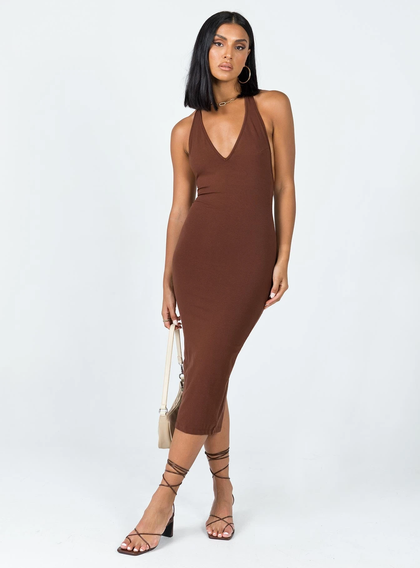 Princess Polly Aditya Midi Dress Brown 4 Princess Polly Aditya Midi Dress Brown - Image 2