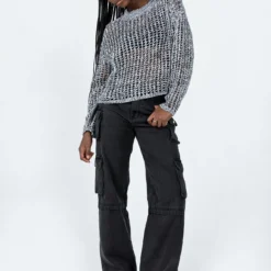 Princess Polly Darla Cargo Denim Jeans Black -Cheap Clothifyx Store 2 modelinfo cynthia us4 7bb1a191 ee58 46e4 b675 4cee5f74eb89