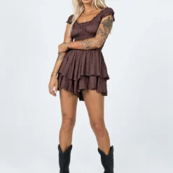 The Love Galore Romper Brown -Cheap Clothifyx Store 2 modelinfo emma leigh us4 b02fc6c7 ff89 4892 8e01 95d7d68d48de