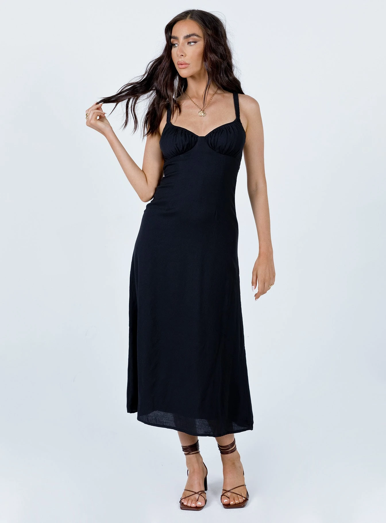 Princess Polly Georgia Midi Dress Black 5 Princess Polly Georgia Midi Dress Black - Image 3