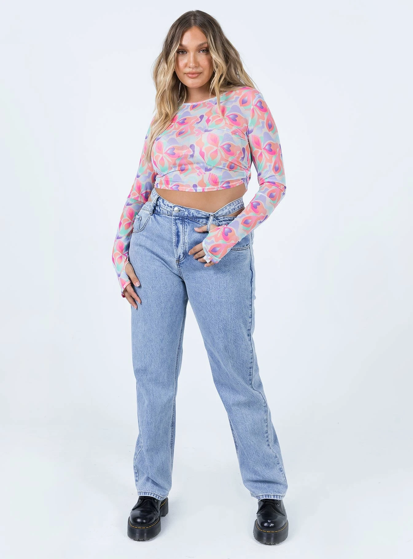Princess Polly Mollie Asymmetric Denim Jeans 5 Princess Polly Mollie Asymmetric Denim Jeans - Image 3