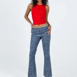 Princess Polly Loweana Low Rise Jacquard Flare Jean Blue Denim 9 Princess Polly Loweana Low Rise Jacquard Flare Jean Blue Denim -Cheap Clothifyx Store 2 modelinfo kristen us2 8b94ac6c 5d19 42fb a005 30523688d0a3